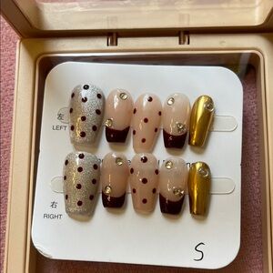 Gold and Silver Polka Dot Nail Set